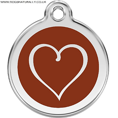 Brown Pretty Heart Dog ID Tags (3x sizes)